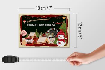 Panneau en bois Salutations de Noël BERNAU près de BERLIN cadeau 18x12cm 4