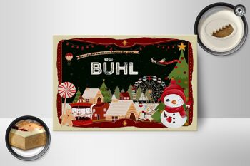 Panneau en bois Salutations de Noël BÜHL cadeau décoration de fête 18x12 cm 2