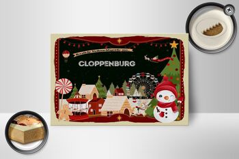 Panneau en bois Salutations de Noël de CLOPPENBURG cadeau 18x12 cm 2