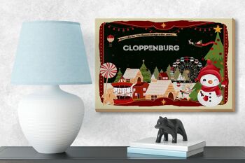 Panneau en bois Salutations de Noël de CLOPPENBURG cadeau 18x12 cm 3