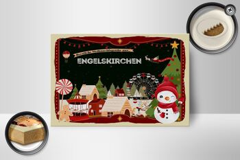 Panneau en bois voeux de Noël ENGELSKIRCHEN cadeau 18x12 cm 2