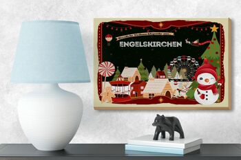 Panneau en bois voeux de Noël ENGELSKIRCHEN cadeau 18x12 cm 3