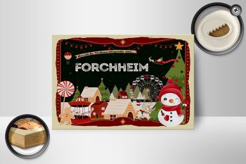 Panneau en bois voeux de Noël FORCHHEIM décoration cadeau 18x12 cm 2