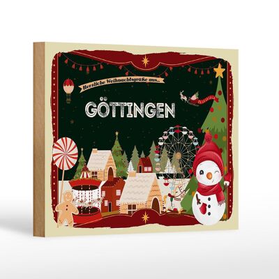 Targa in legno auguri di Natale decorazione regalo GÖTTINGEN 18x12 cm