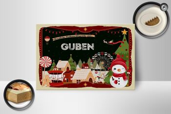 Panneau en bois Salutations de Noël de GUBEN Décoration cadeau 18x12 cm 2