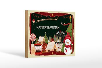 Panneau en bois Salutations de Noël de KAISERSLAUTERN Décoration cadeau 18x12 cm 1