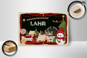 Panneau en bois voeux de Noël LAHR cadeau FEST décoration 18x12 cm 2