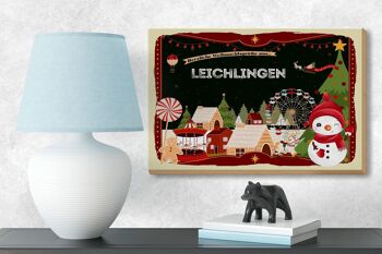 Panneau en bois Vœux de Noël LEICHLINGEN Décoration cadeau 18x12 cm 3