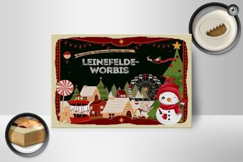 Panneau en bois Salutations de Noël LINEFELDE-WORBIS Décoration cadeau 18x12 cm 2