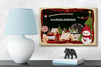Panneau en bois Vœux de Noël MARKKLEEBERG Décoration cadeau 18x12cm 3