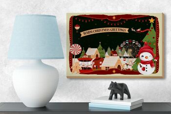 Panneau en bois de Noël, décoration CHAUDE DE VOEUX DE NOËL, 18x12 cm 3