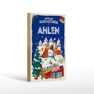 Cartel de madera Saludos navideños de AHLEN decoración de regalo 12x18 cm