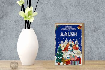Panneau en bois voeux de Noël AALEN cadeau décoration fête 12x18 cm 3
