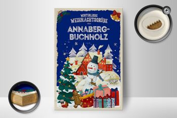 Panneau en bois Salutations de Noël d'ANNABERG-BUCHHOLZ cadeau 12x18 cm 2