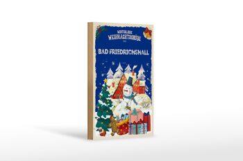 Panneau en bois Salutations de Noël de BAD FRIEDRICHSHALL cadeau 12x18 cm 1