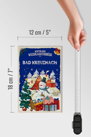 Panneau en bois Vœux de Noël BAD KREUZNACH cadeau 12x18 cm 4