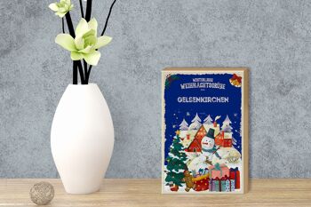 Panneau en bois voeux de Noël GELSENKIRCHEN cadeau 12x18 cm 3