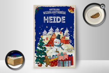 Panneau en bois Salutations de Noël de HEIDE Décoration cadeau 12x18 cm 2