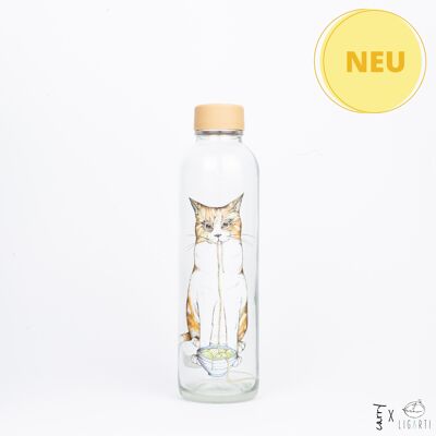 Glass drinking bottle - CARRY Bottle RAMEN CAT 0.7l