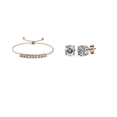 Mary Crystal Mia Set and Box - Rose Gold and Crystal