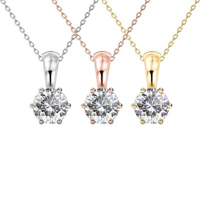 Set of 3 Birth Stone Pendants - Silver, Gold, Rose Gold and Crystal