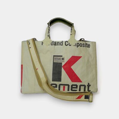ISOLDE BAG | Sustainable handbag in beige-black-red