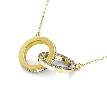 Pendentifs Circle Twin - Doré et Cristal 14