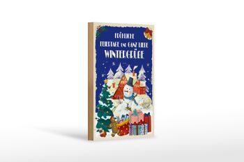 Panneau en bois amour salutations d'hiver cadeau de voeux de Noël 12x18 cm 1