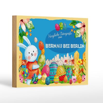 Holzschild Ostern Ostergrüße 18x12 cm BERNAU bei BERLIN Geschenk