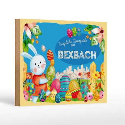 Cartel de madera Pascua Saludos de Pascua 18x12 cm BEXBACH decoración de regalo