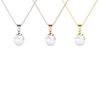 Full Moon Pearl Pendants - Gold and Crystal