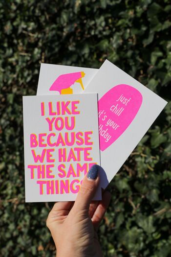 Carte postale Je t'aime parce que nous détestons les mêmes choses 4