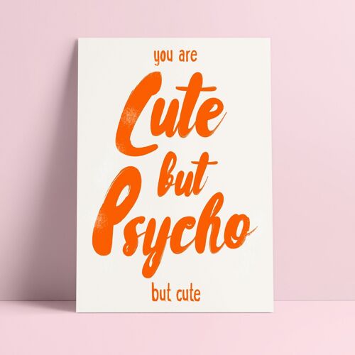 Postcard Cute but Psycho but cute quote