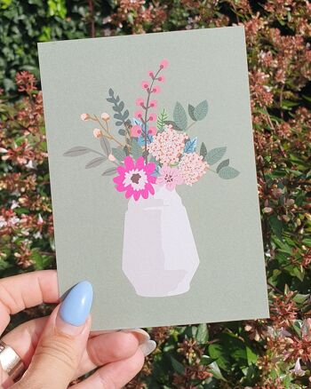 Vase carte postale avec fleurs Joyce 3