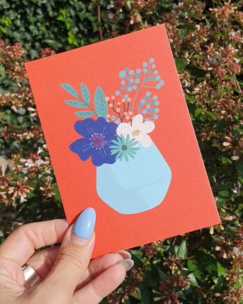Vase carte postale avec fleurs Anke 3