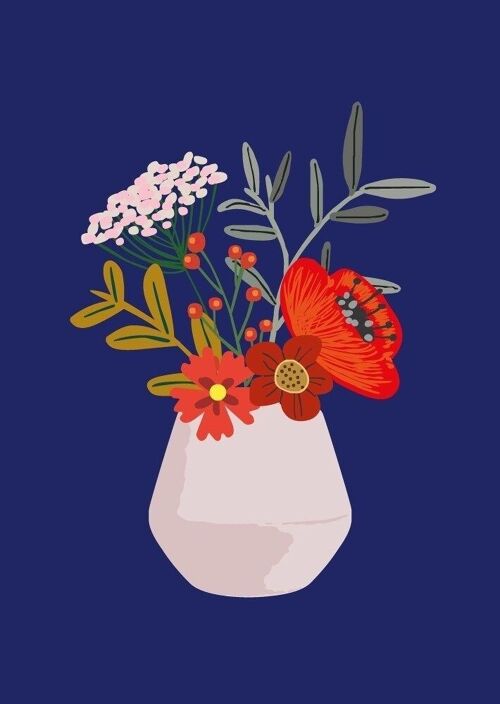 Postcard vase with flowers Hanneke