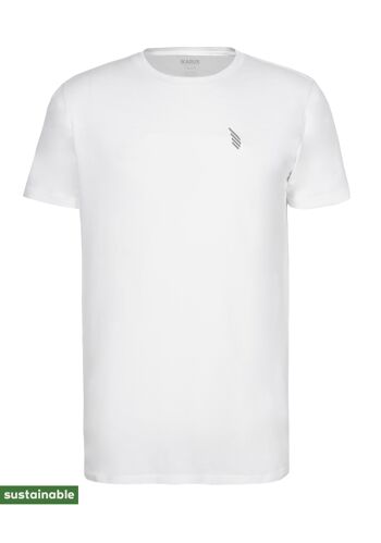 Tenue de yoga en coton bio & modal | Pantalon de yoga (gris foncé) & T-shirt (blanc, basique) 7