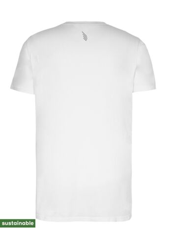Tenue de yoga en coton bio & modal | Pantalon de yoga (gris foncé) & T-shirt (blanc, imprimé gras) 8