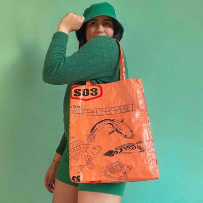 SAC D'AFFAIRES | Sac upcyclé en orange
