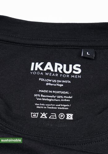 Tenue de yoga en coton bio & modal | Pantalon de yoga (gris foncé) & T-shirt (noir, basique) 9