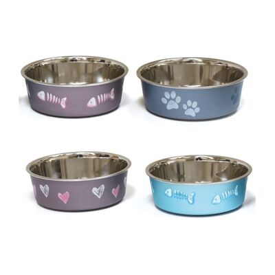 Hunde- und Katzennapf aus Stahl – Roxy Satin, verschiedene Farben