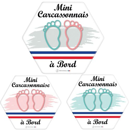 Adhésif Bébé à Bord ultra-résistant - Mini carcassonnais(es)