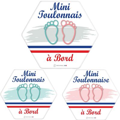 Ultra-resistant Baby on Board Adhesive - Mini toulonnais(e)