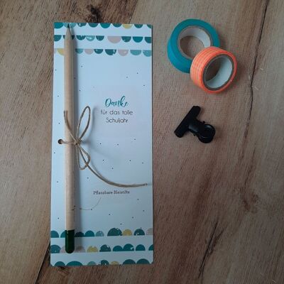 Crayon à planter cadeau maitresse, instit, atsem en fin d'année scolaire - version allemand - idee cadeau écologique - Merci de m'avoir aidé à grandir