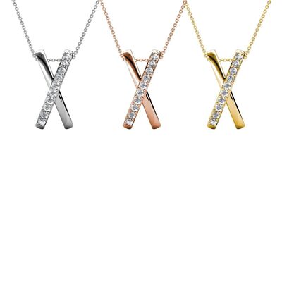 X Duo Pendants - Gold and Crystal