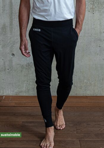 Pantalon de yoga NOIR en coton bio & modal 1