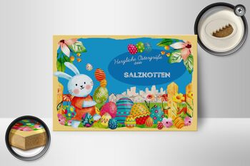 Panneau en bois Pâques Salutations de Pâques 18x12 cm Décoration cadeau SALZKOTTEN 2