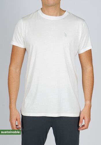 T-shirt de yoga en coton bio & modal (blanc, basique) 2