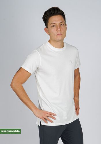 T-shirt de yoga en coton bio & modal (blanc, basique) 4