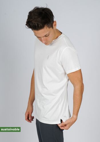 T-shirt de yoga en coton bio & modal (blanc, basique) 5